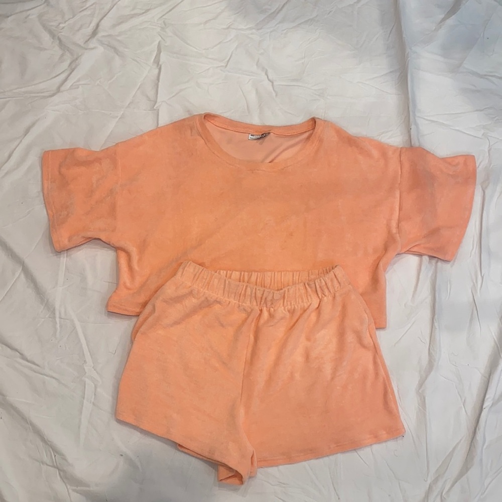ASOS brand Terry Matching shorts set & crop top